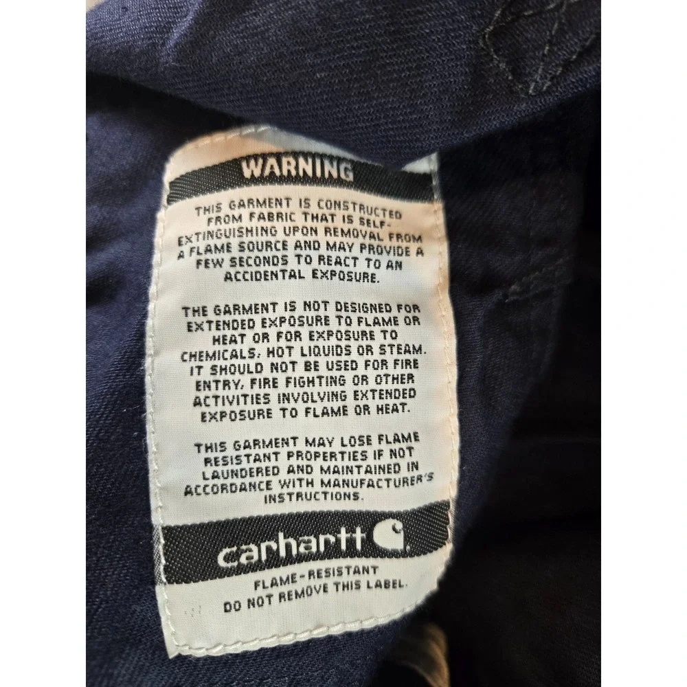 Carhartt Coveralls Womens Small Short Navy Flame-Resistant Rugged Flex Twill FR - Picture 7 of 16